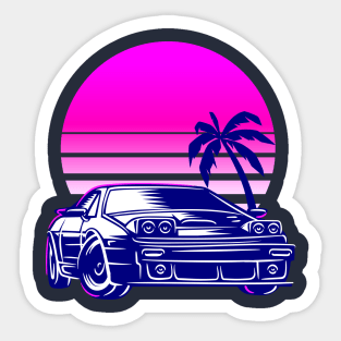 Vaporwave car Sticker